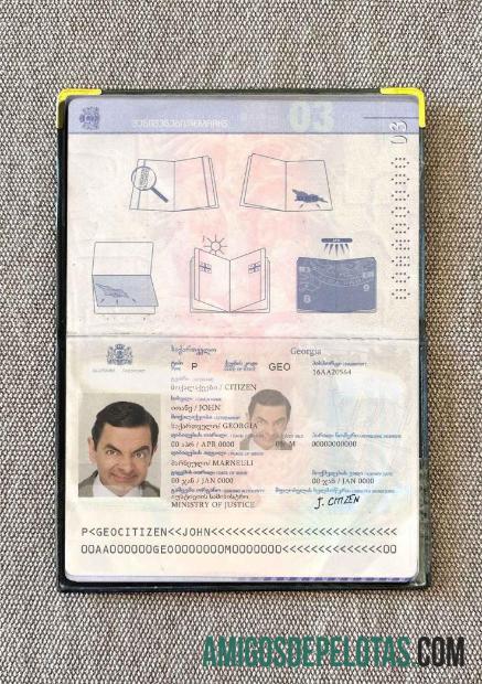 Foto do passaporte da Geórgia amostra